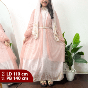 Gamis Ceruty Babydoll mix puring dan tille