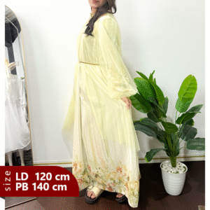 Gamis Ceruty Babydoll Mix Puring dan Tille Lemom