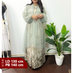 Gamis Ceruty Babydoll Mix Puring dan Tille Sage Jumbo