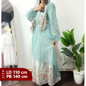 Gamis Ceruty Babydoll Mix Puring dan Tille Tosca